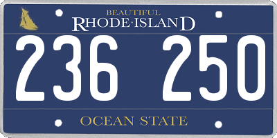 RI license plate 236250