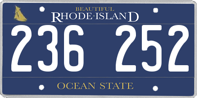 RI license plate 236252