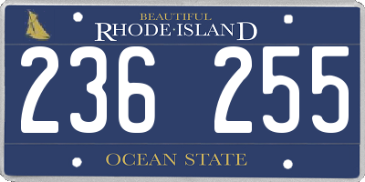 RI license plate 236255