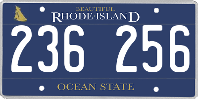 RI license plate 236256