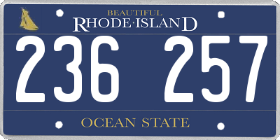 RI license plate 236257