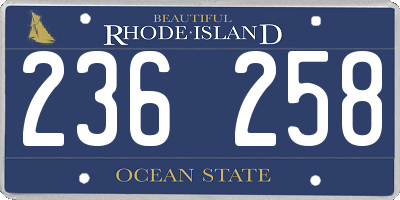 RI license plate 236258