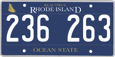 RI license plate 236263