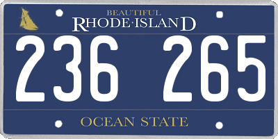 RI license plate 236265