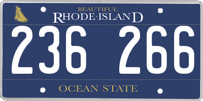 RI license plate 236266