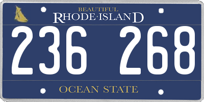 RI license plate 236268