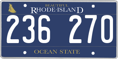 RI license plate 236270