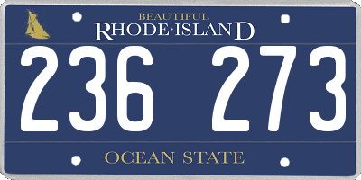 RI license plate 236273