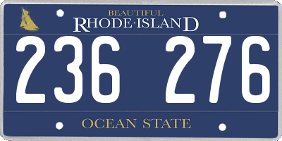 RI license plate 236276