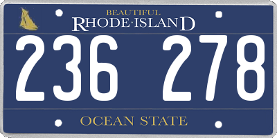 RI license plate 236278
