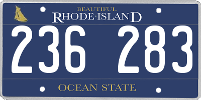 RI license plate 236283