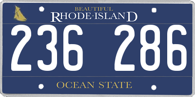 RI license plate 236286