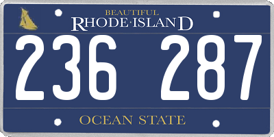 RI license plate 236287