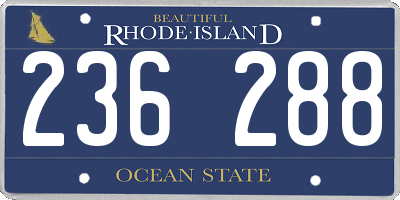 RI license plate 236288