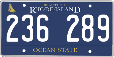 RI license plate 236289