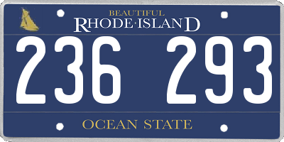 RI license plate 236293