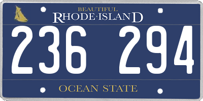 RI license plate 236294