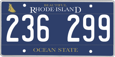 RI license plate 236299