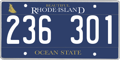 RI license plate 236301