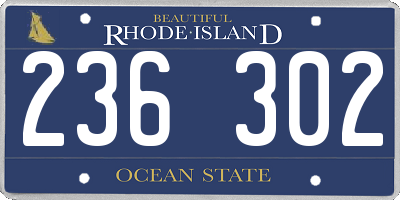 RI license plate 236302