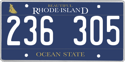 RI license plate 236305