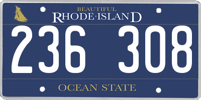 RI license plate 236308