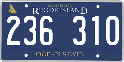 RI license plate 236310