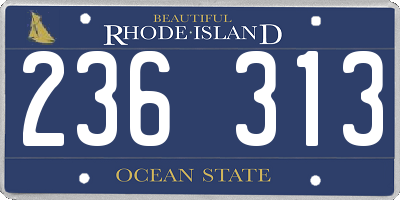 RI license plate 236313