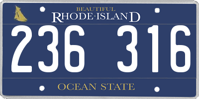 RI license plate 236316