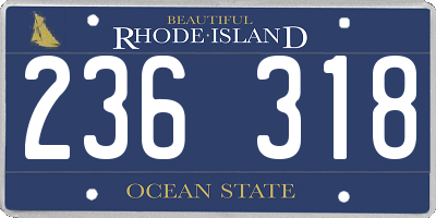 RI license plate 236318
