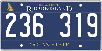 RI license plate 236319