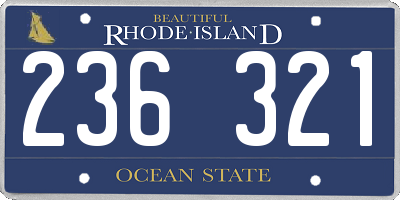 RI license plate 236321