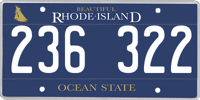 RI license plate 236322