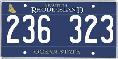 RI license plate 236323