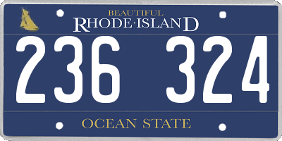 RI license plate 236324