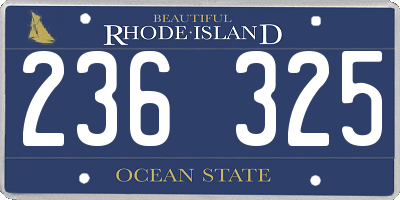 RI license plate 236325