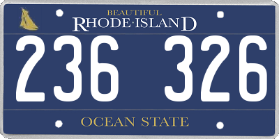 RI license plate 236326