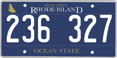 RI license plate 236327