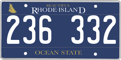 RI license plate 236332