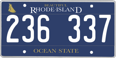 RI license plate 236337