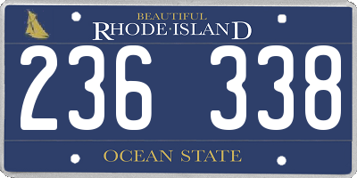 RI license plate 236338