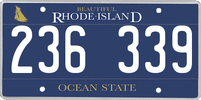 RI license plate 236339