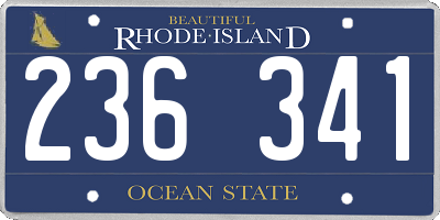 RI license plate 236341
