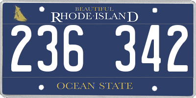 RI license plate 236342