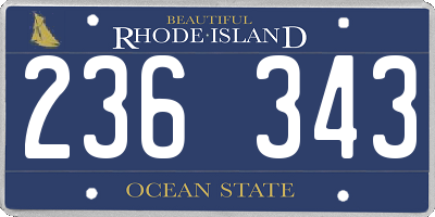 RI license plate 236343
