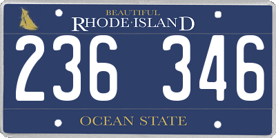 RI license plate 236346
