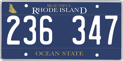 RI license plate 236347