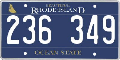 RI license plate 236349