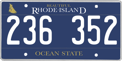 RI license plate 236352