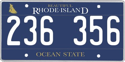 RI license plate 236356